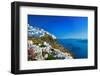 Santorini, View of Fira Town with Volcano-Maugli-l-Framed Photographic Print