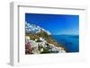 Santorini, View of Fira Town with Volcano-Maugli-l-Framed Photographic Print