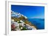 Santorini, View of Fira Town with Volcano-Maugli-l-Framed Photographic Print