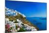 Santorini, View of Fira Town with Volcano-Maugli-l-Mounted Photographic Print