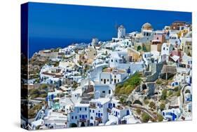 Santorini - View of Oia Town-Maugli-l-Stretched Canvas