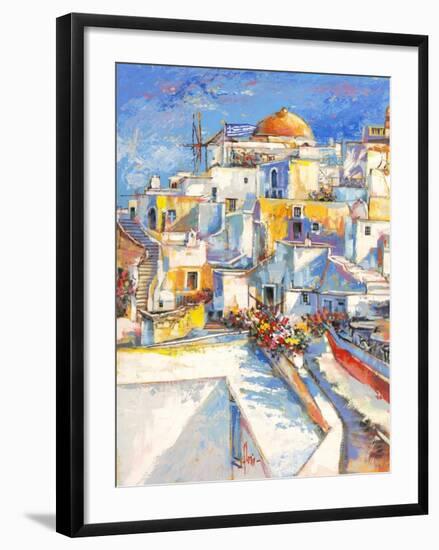 Santorini-Luigi Florio-Framed Art Print