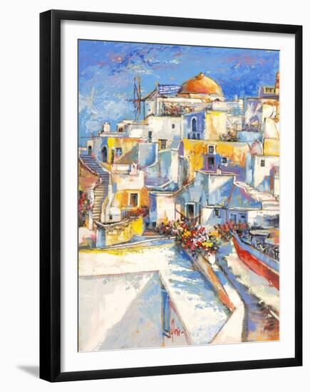 Santorini-Luigi Florio-Framed Art Print