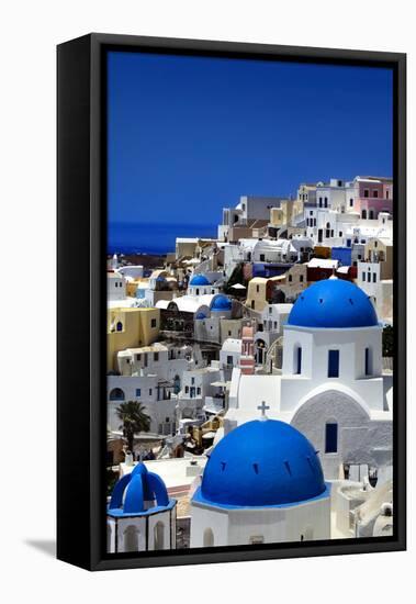 Santorini-mikdam-Framed Stretched Canvas