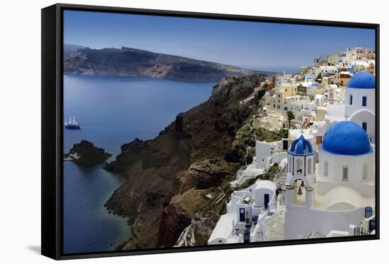Santorini-mikdam-Framed Stretched Canvas
