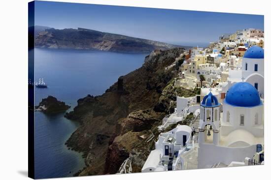 Santorini-mikdam-Stretched Canvas