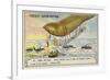 Santos-Dumont Being Rescued after His Airship Crashed into the Sea, Antibes, 1902-null-Framed Giclee Print