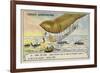 Santos-Dumont Being Rescued after His Airship Crashed into the Sea, Antibes, 1902-null-Framed Giclee Print