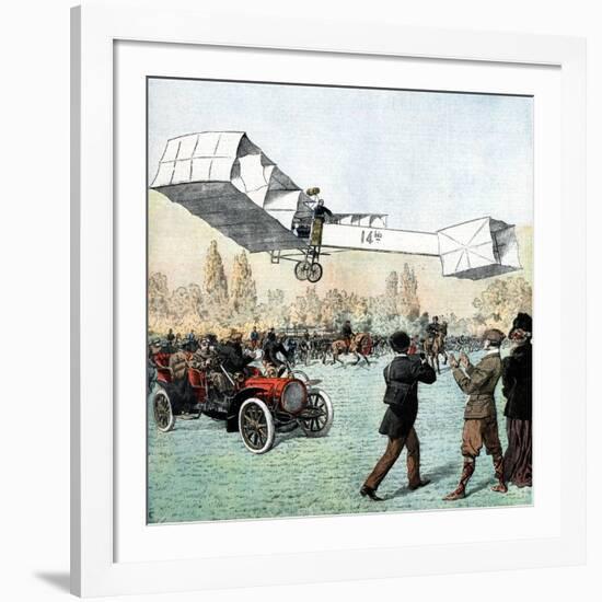 Santos-Dumont Making the First Powered Plane Flight in Europe, Paris, 1906-null-Framed Giclee Print