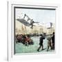 Santos-Dumont Making the First Powered Plane Flight in Europe, Paris, 1906-null-Framed Giclee Print