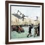 Santos-Dumont Making the First Powered Plane Flight in Europe, Paris, 1906-null-Framed Giclee Print