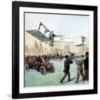 Santos-Dumont Making the First Powered Plane Flight in Europe, Paris, 1906-null-Framed Giclee Print