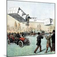 Santos-Dumont Making the First Powered Plane Flight in Europe, Paris, 1906-null-Mounted Giclee Print