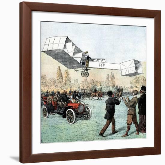 Santos-Dumont Making the First Powered Plane Flight in Europe, Paris, 1906-null-Framed Giclee Print