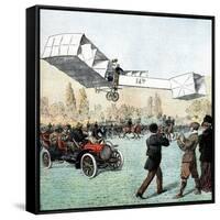 Santos-Dumont Making the First Powered Plane Flight in Europe, Paris, 1906-null-Framed Stretched Canvas