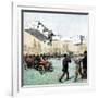 Santos-Dumont Making the First Powered Plane Flight in Europe, Paris, 1906-null-Framed Giclee Print