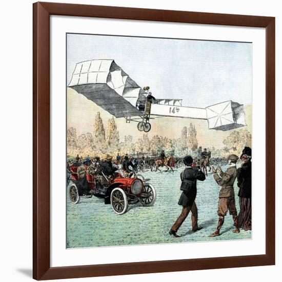 Santos-Dumont Making the First Powered Plane Flight in Europe, Paris, 1906-null-Framed Giclee Print