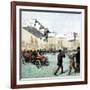 Santos-Dumont Making the First Powered Plane Flight in Europe, Paris, 1906-null-Framed Giclee Print