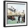 Santos-Dumont Making the First Powered Plane Flight in Europe, Paris, 1906-null-Framed Giclee Print