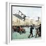 Santos-Dumont Making the First Powered Plane Flight in Europe, Paris, 1906-null-Framed Giclee Print