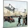 Santos-Dumont Making the First Powered Plane Flight in Europe, Paris, 1906-null-Mounted Giclee Print