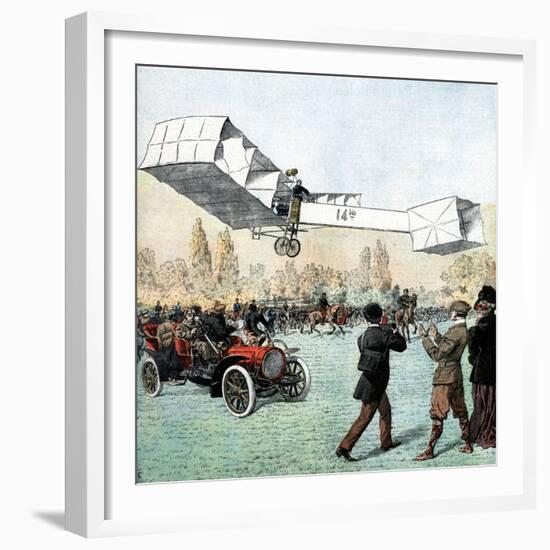 Santos-Dumont Making the First Powered Plane Flight in Europe, Paris, 1906-null-Framed Giclee Print