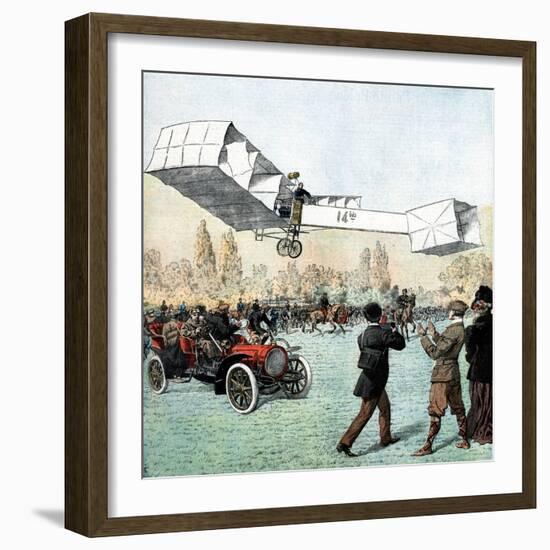 Santos-Dumont Making the First Powered Plane Flight in Europe, Paris, 1906-null-Framed Premium Giclee Print