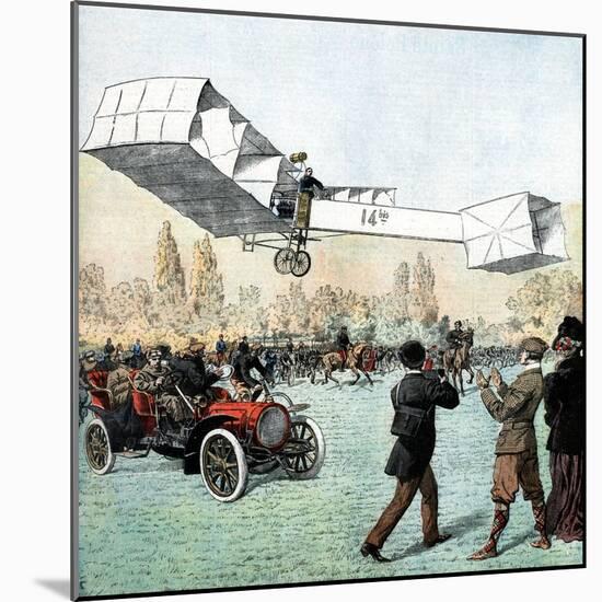 Santos-Dumont Making the First Powered Plane Flight in Europe, Paris, 1906-null-Mounted Premium Giclee Print