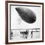 Santos-Dumont's Airship Departing from Trouville, France, 1905-null-Framed Giclee Print