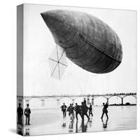 Santos-Dumont's Airship Departing from Trouville, France, 1905-null-Stretched Canvas
