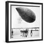 Santos-Dumont's Airship Departing from Trouville, France, 1905-null-Framed Giclee Print