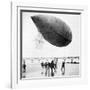 Santos-Dumont's Airship Departing from Trouville, France, 1905-null-Framed Giclee Print
