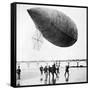 Santos-Dumont's Airship Departing from Trouville, France, 1905-null-Framed Stretched Canvas