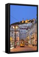 Sao Jorge Castle and Praca Da Figueira at the Historic Centre of Lisbon. Portugal-Mauricio Abreu-Framed Stretched Canvas