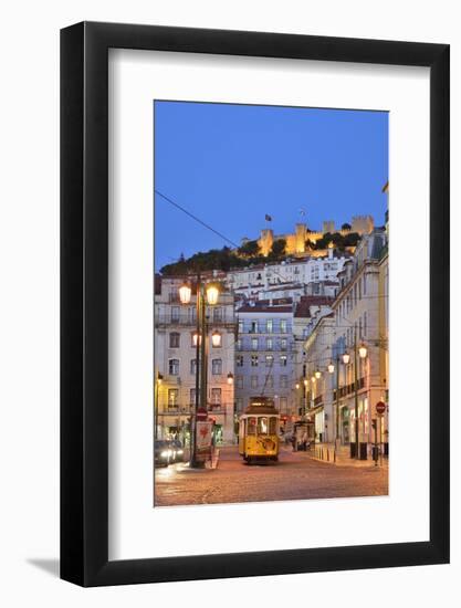 Sao Jorge Castle and Praca Da Figueira at the Historic Centre of Lisbon. Portugal-Mauricio Abreu-Framed Photographic Print