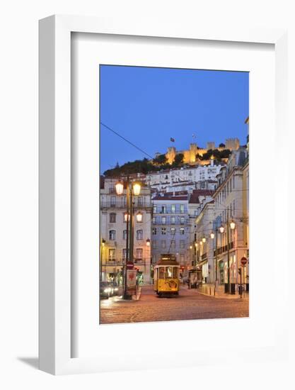 Sao Jorge Castle and Praca Da Figueira at the Historic Centre of Lisbon. Portugal-Mauricio Abreu-Framed Photographic Print