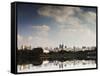 Sao Paulo Cityscape Reflected in the Lake at Ibirapuera Park-Alex Saberi-Framed Stretched Canvas