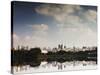 Sao Paulo Cityscape Reflected in the Lake at Ibirapuera Park-Alex Saberi-Stretched Canvas