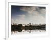 Sao Paulo Cityscape Reflected in the Lake at Ibirapuera Park-Alex Saberi-Framed Photographic Print