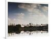 Sao Paulo Cityscape Reflected in the Lake at Ibirapuera Park-Alex Saberi-Framed Photographic Print