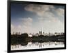 Sao Paulo Cityscape Reflected in the Lake at Ibirapuera Park-Alex Saberi-Framed Photographic Print