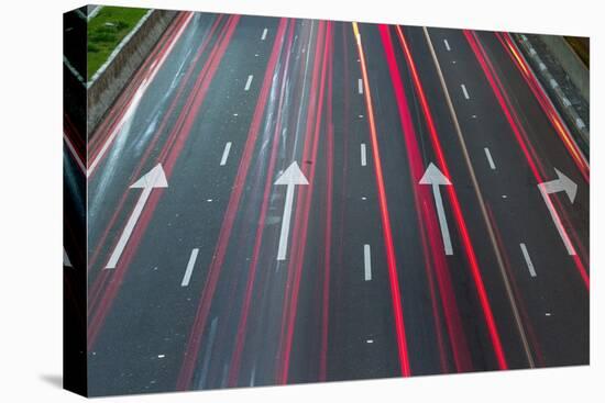 Sao Paulo Highway at Night, Brazil.-Jon Hicks-Stretched Canvas