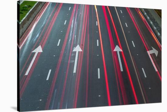 Sao Paulo Highway at Night, Brazil.-Jon Hicks-Stretched Canvas