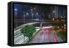 Sao Paulo Highway at Night, Brazil.-Jon Hicks-Framed Stretched Canvas