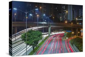 Sao Paulo Highway at Night, Brazil.-Jon Hicks-Stretched Canvas