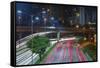 Sao Paulo Highway at Night, Brazil.-Jon Hicks-Framed Stretched Canvas