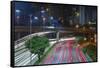 Sao Paulo Highway at Night, Brazil.-Jon Hicks-Framed Stretched Canvas