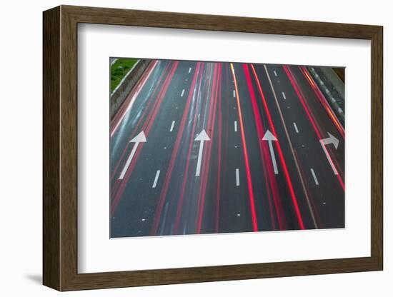 Sao Paulo Highway at Night, Brazil.-Jon Hicks-Framed Photographic Print