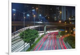 Sao Paulo Highway at Night, Brazil.-Jon Hicks-Framed Photographic Print