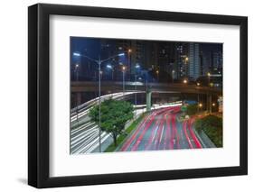 Sao Paulo Highway at Night, Brazil.-Jon Hicks-Framed Photographic Print